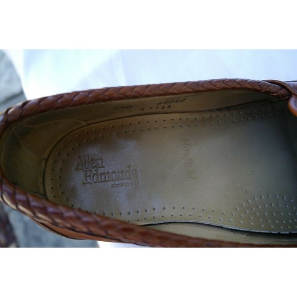 Allen Edmonds Shoes Maxfield Brown Mens 9.5 D Leather USA Tassel Loafers READ main image 5